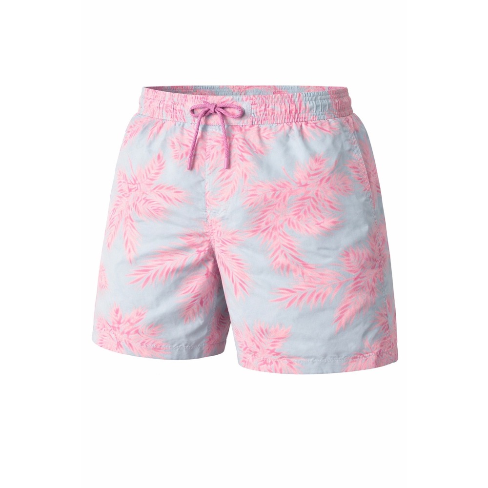 Façonnable Swim Trunks Mens Small Pink Blue‎ Palm Mesh Lined Beach Resort 90's